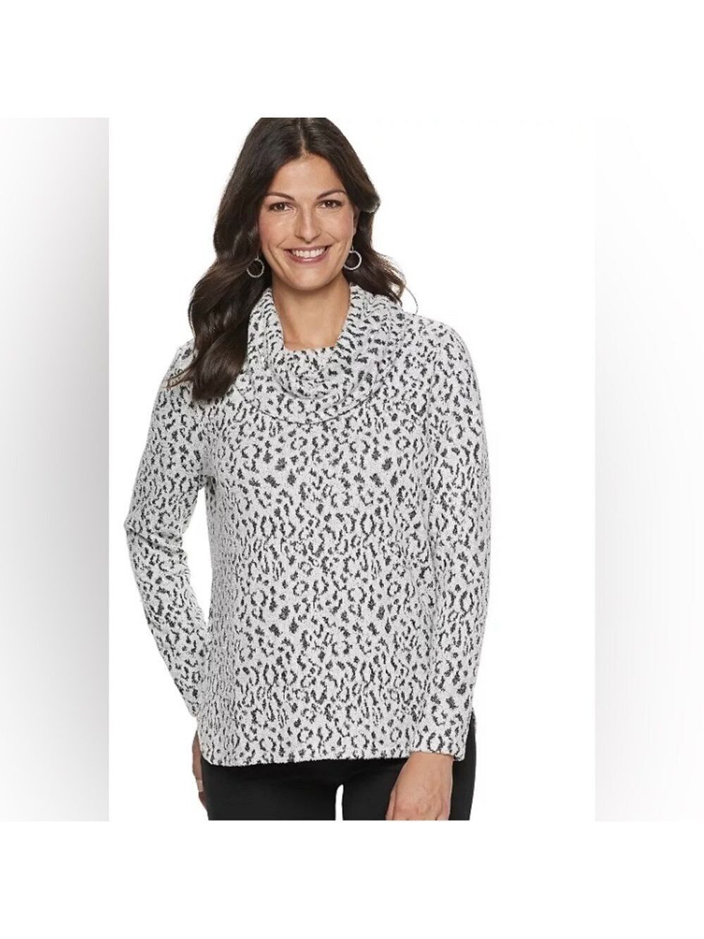 NWOT SERIOUSLY the SOFTEST fuzzy knit Cowl Neck Sweater by Croft&Barrow size SM